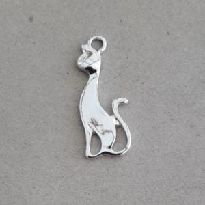 Cat Charm - Silver Plated - 5 pieces