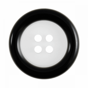 Colour rim clear button - 25mm Black