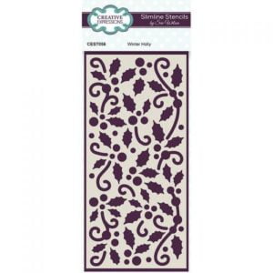 Creative Expressions Slimline Stencil - Winter Holly