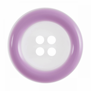 Colour rim clear button - 25mm Purple